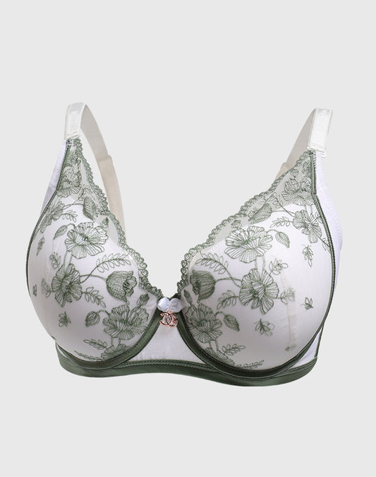 Plus Size Lace Petal Push Up Bra