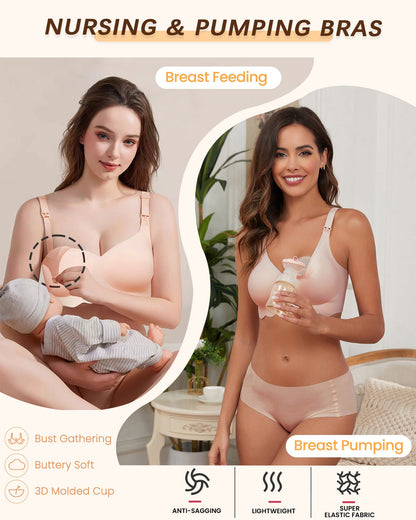 Nursing Bra Wireless Seamless Ultra Comfortable Pregnancy Sleep Bra