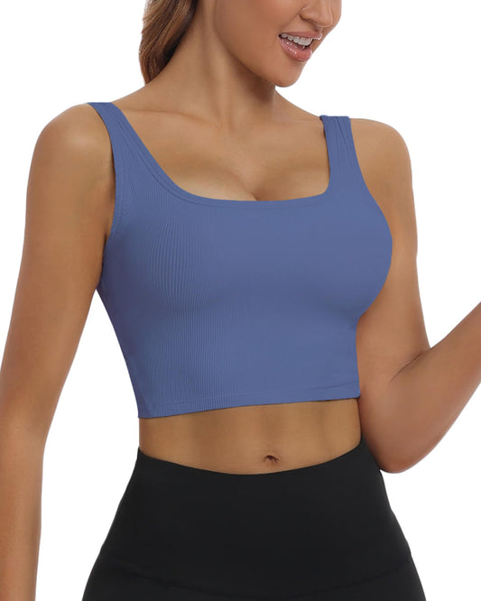 HORISUN Womens Sports Bra Longline Padded Wirefree