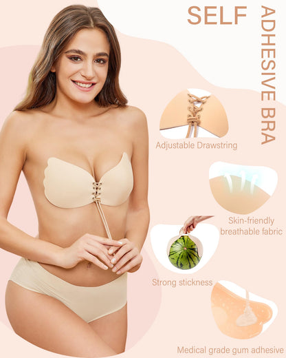 HORISUN ® Invisible Backless Strapless Sticky Bras