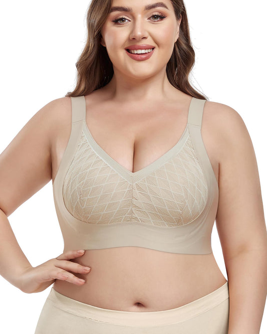 HORISUN® Women's Plus Size Wireless Bras V Neck